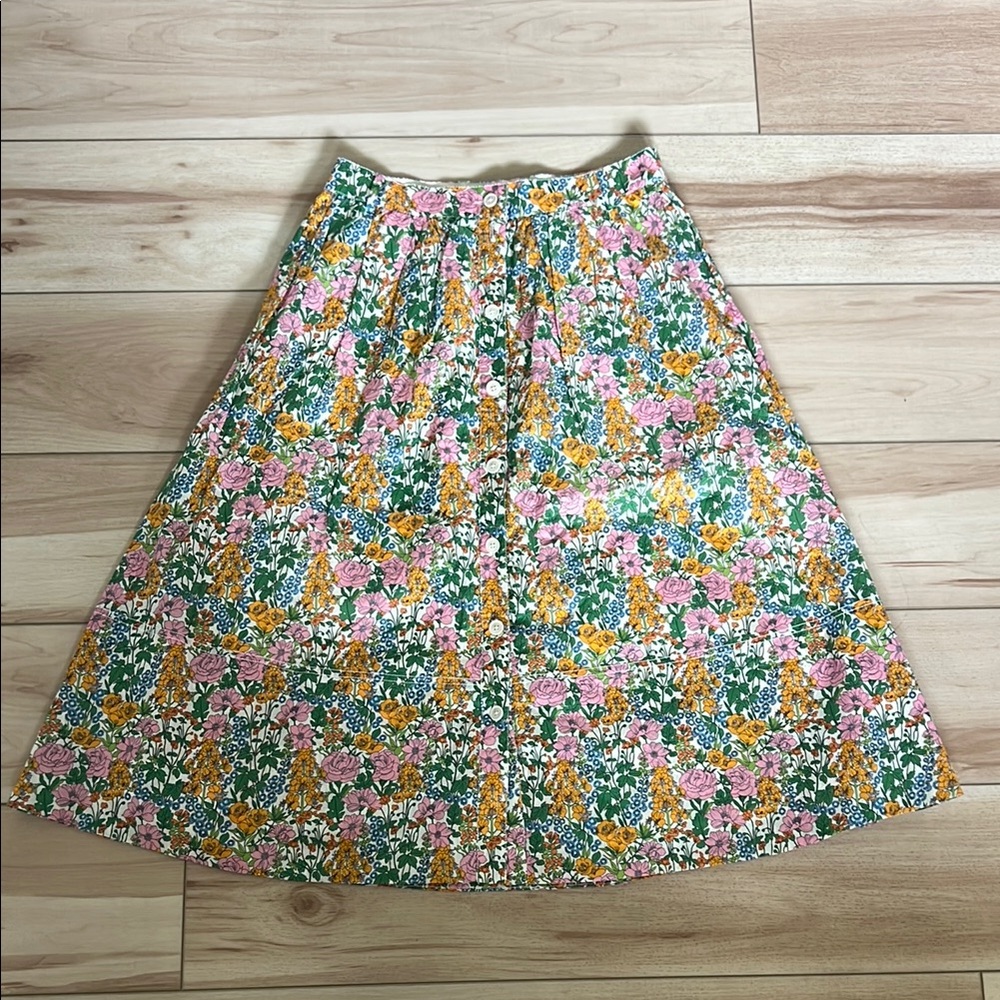 EUC J Crew Liberty Floral Midi Skirt